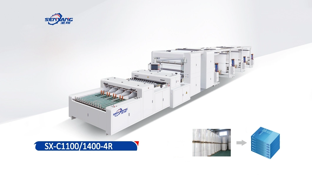 Automatic High Daily Capacity A3 A4 Size Paper Cutting Machine (4 Rolls Feeding)