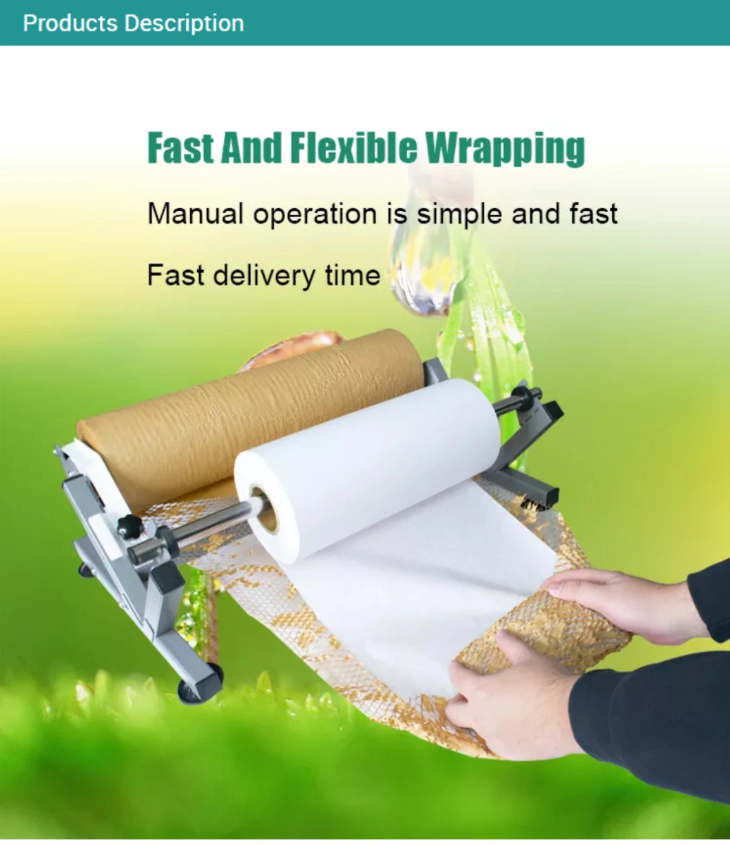 100% Recycle Paper Roll Kraft Cushion Wrapping Machine Honeycomb Paper