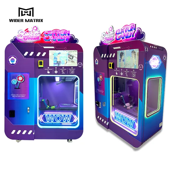 New Style Full Automatic Commercial Cotton Candy Fairy Floss Vending Making Machine with Coin Bill Credit Card Acceptor 